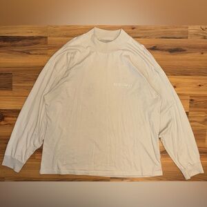 Essentials Fear of God Long Sleeve Tee Cream Oatmeal Minimal Streetwear Large